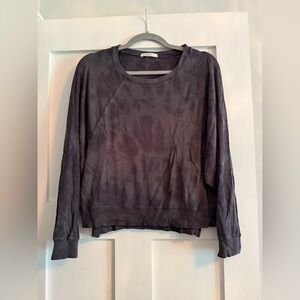 Z Supply Gray and Black Crop Hoodie Long Sleeve